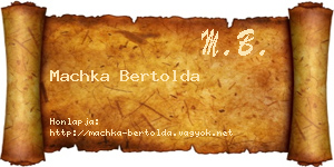Machka Bertolda névjegykártya